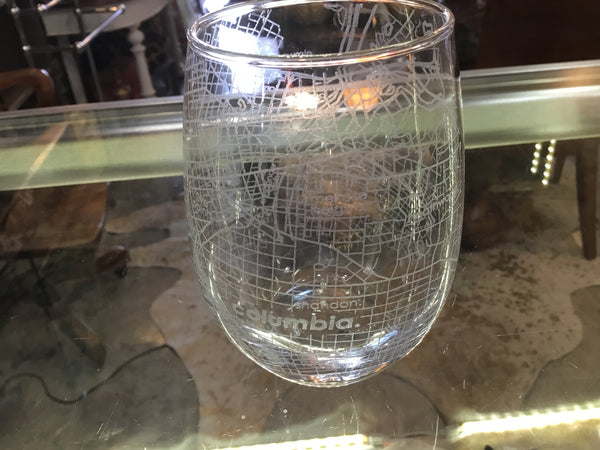 Columbia Stemless Map Wine Glass